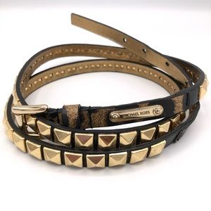 Michael Kors Gold Stud Animal Print Belt